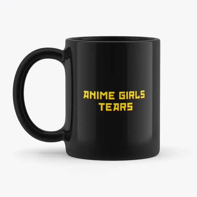 Anime girls tears black mug